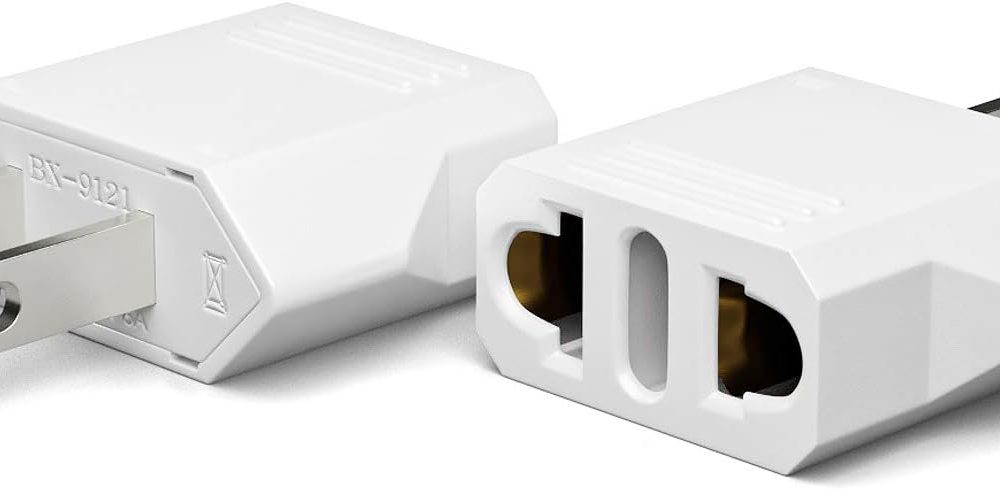 European to US Plug Adapter, Unidapt EU to US Adapters, Europe to USA Plug Adaptor, 220V to 110V Plug Pin Converter, Travel Adapters European to American, Canada, Mexico, Type A, 2-Pack